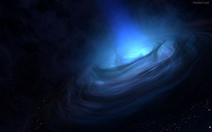 Blue nebula with stars in outer space