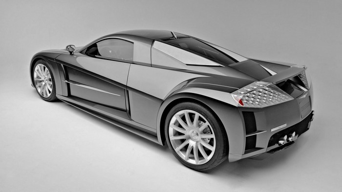 Rear three-quarter view of a concept sports car