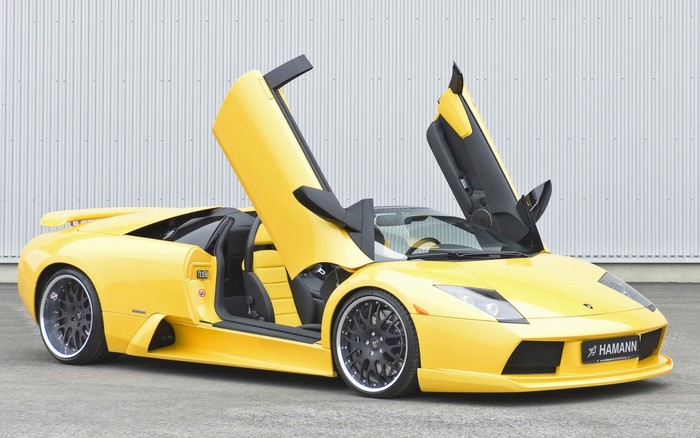 Yellow Hamann Lamborghini Murcielago with Doors Open
