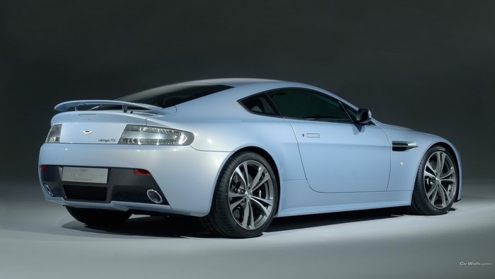 Light blue Aston Martin V12 Vantage RS coupe