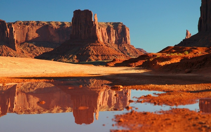 Monument Valley with reflection in water