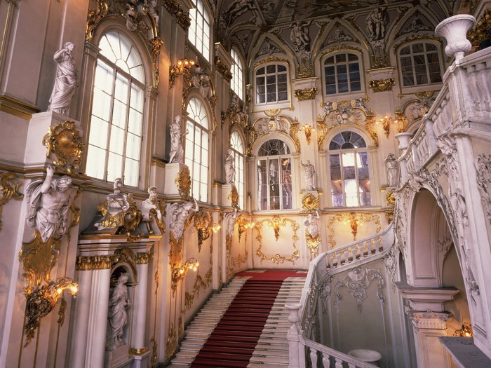 The Grand Staircase of the Hermitage Museum in St. Petersburg