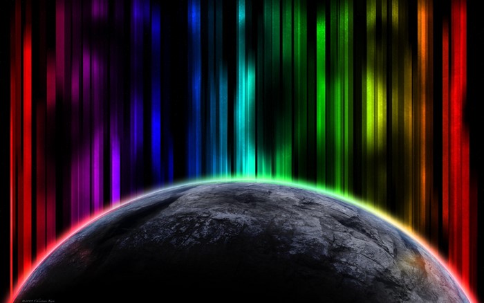 Planet with Aurora Borealis