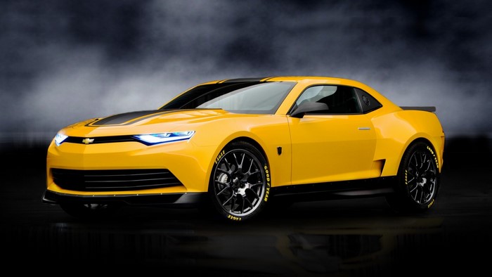 Yellow Chevrolet Camaro Sports Car with Black Accents