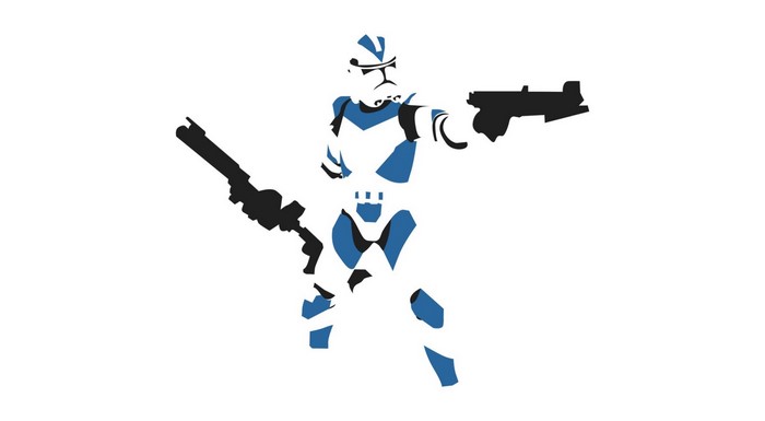 Clone Trooper from Star Wars with blasters