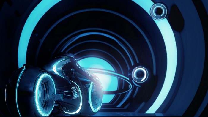 Tron Legacy Light Cycle in Tunnel