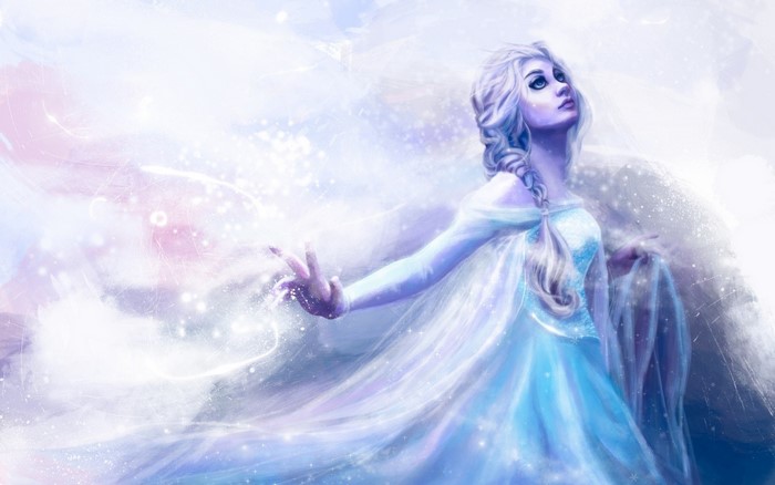 Elsa from Frozen movie with magical ice