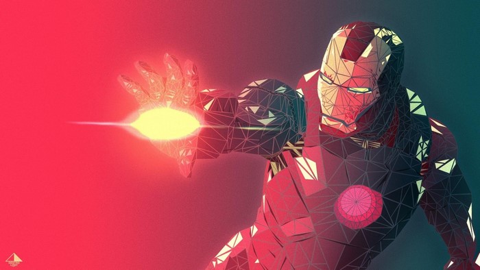 Iron Man low poly art