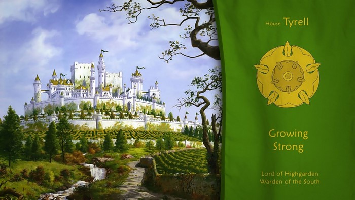 House Tyrell banner with Highgarden castle