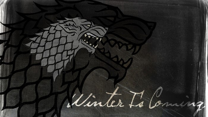 House Stark wolf sigil and "Winter Is Coming" from Game of Thrones