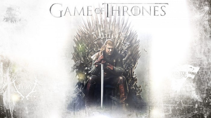 Ned Stark from Game of Thrones on the Iron Throne