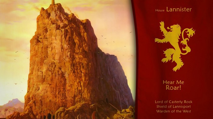 House Lannister banner with Casterly Rock
