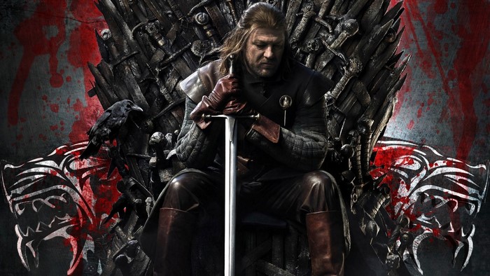 Ned Stark on the Iron Throne from Game of Thrones
