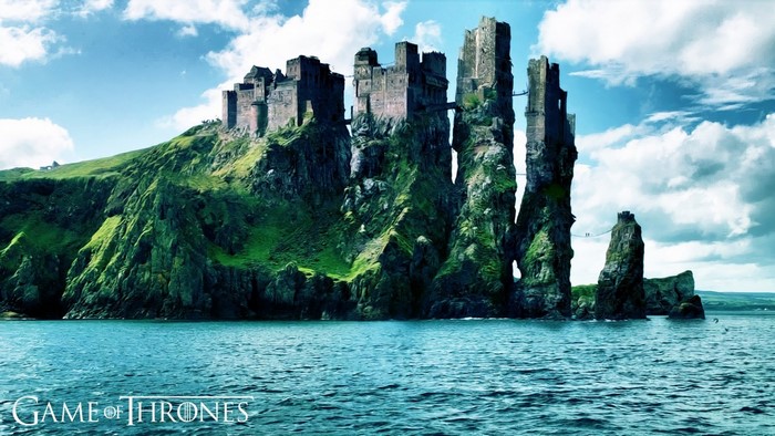 Game of Thrones castle on cliffs above the sea