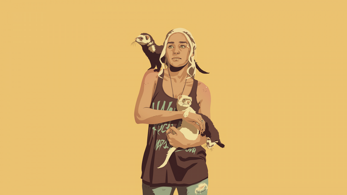 Daenerys Targaryen with Ferrets from Game of Thrones