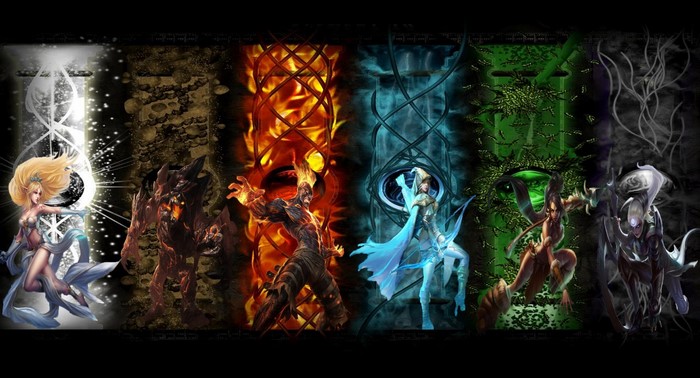League of Legends characters representing elements