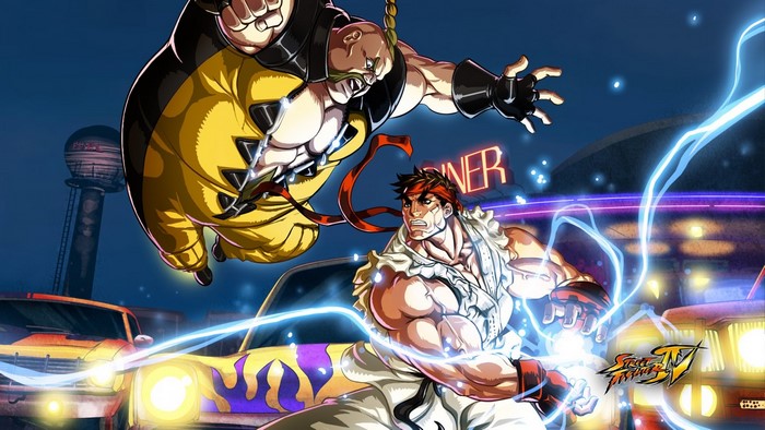 Ryu and Zangief from Street Fighter IV fighting