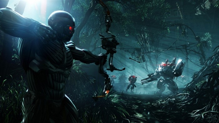 Crysis 3 screenshot of a soldier with a bow and arrow