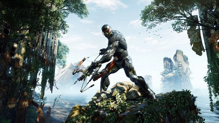 Crysis 3 screenshot of a soldier with a bow