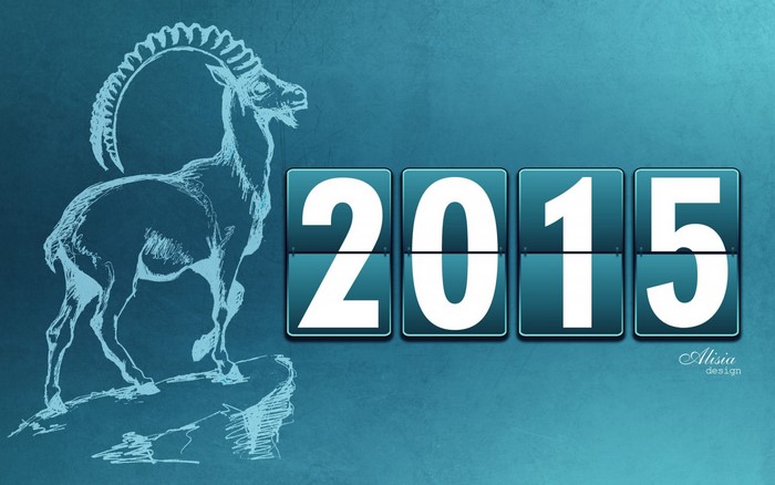 2015 New Year illustration with goat