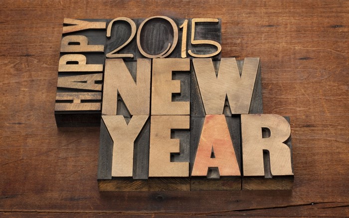 Happy New Year 2015 letterpress text