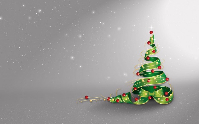 Elegant Ribbon Christmas Tree with Snowfall