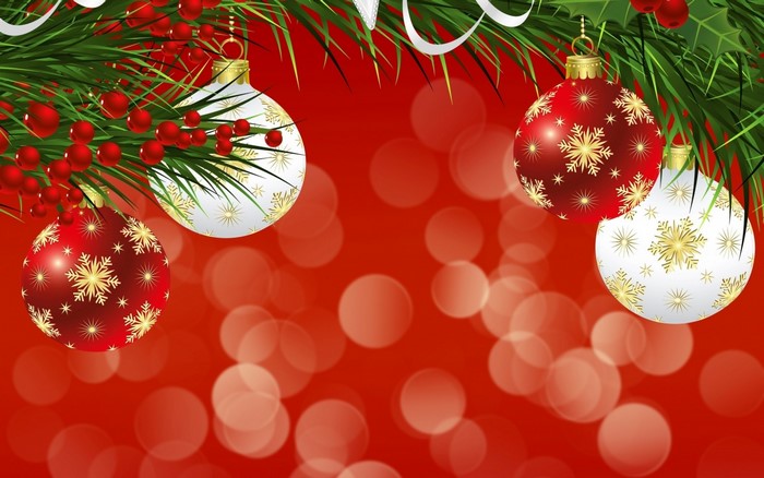 Festive Red and White Christmas Ornament Decoration