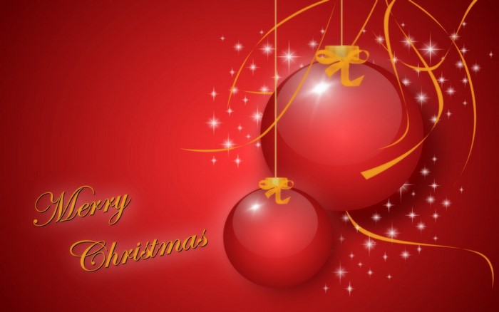 Red Christmas Ornaments with Sparkles