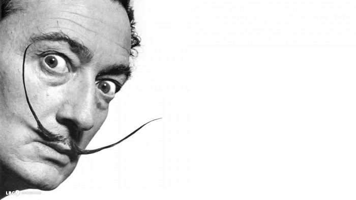 Salvador Dalí's Face with Iconic Mustache