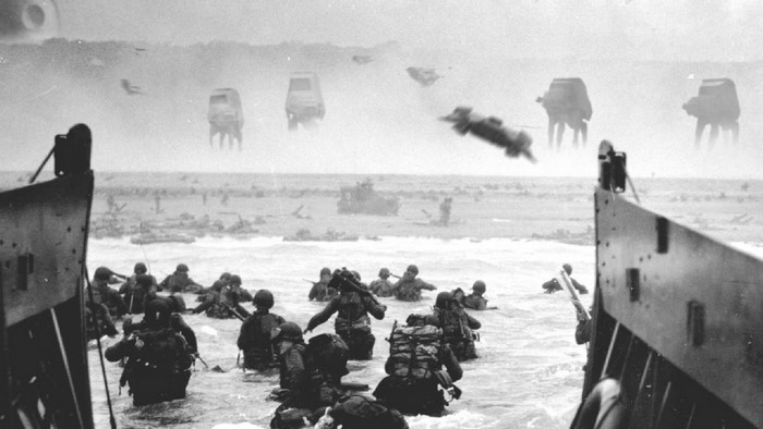 Star Wars AT-ATs on D-Day beach landing