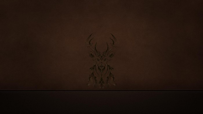 Deer artwork on brown textured surface