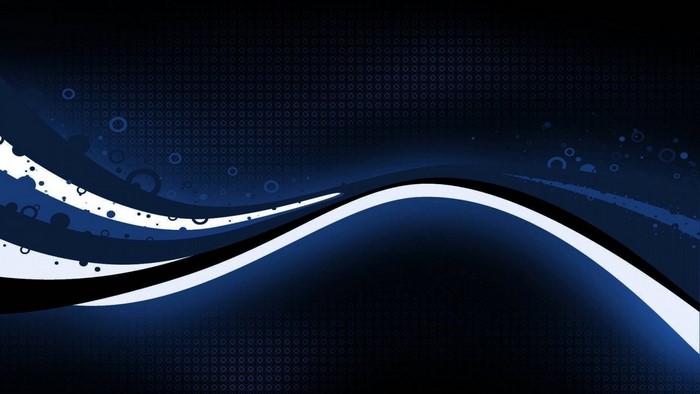 Abstract blue waves with circles and dots