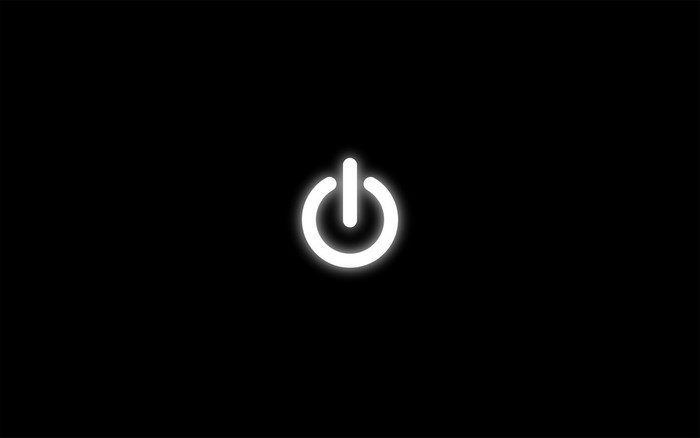 Power symbol on black background