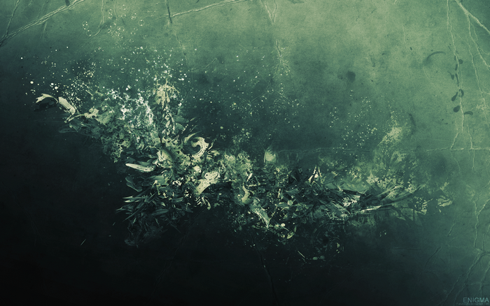 Abstract green underwater explosion