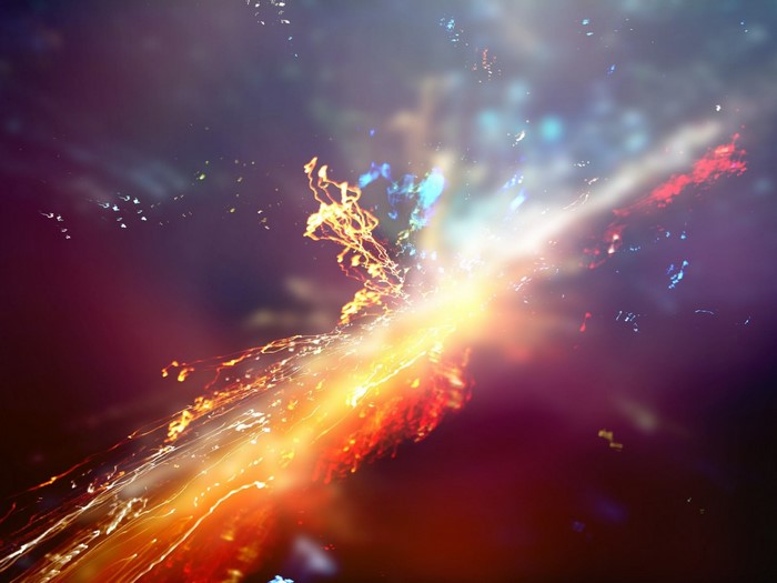 Abstract light streaks in space