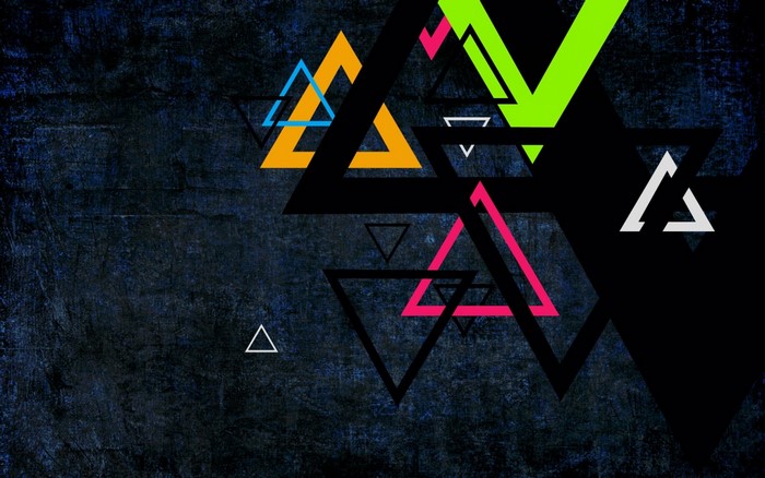 Abstract triangles on a dark textured background