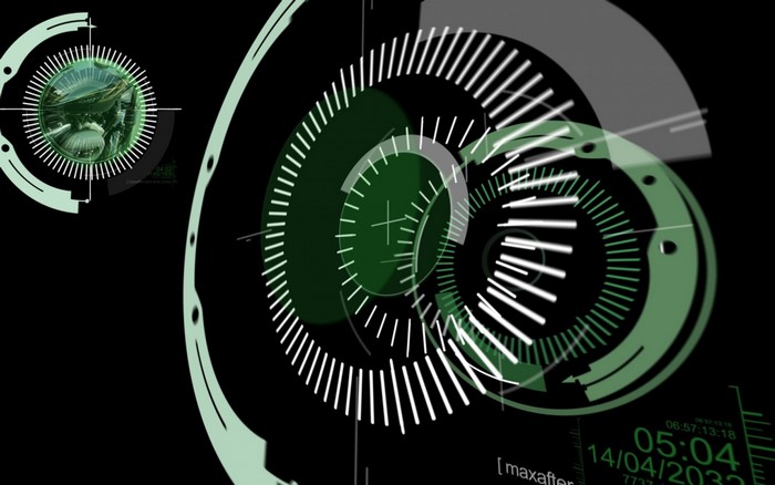 Abstract Futuristic HUD Interface with Data Overlays