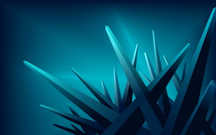 Abstract blue spiky shapes with light effects