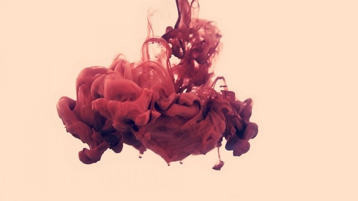 Red ink cloud in water, abstract art