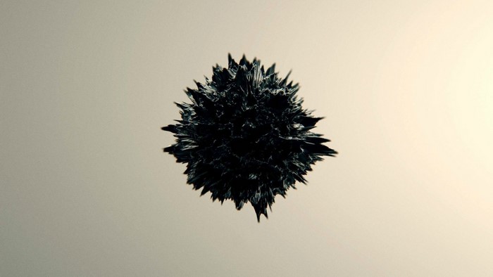 Abstract spiky dark object on a gradient background