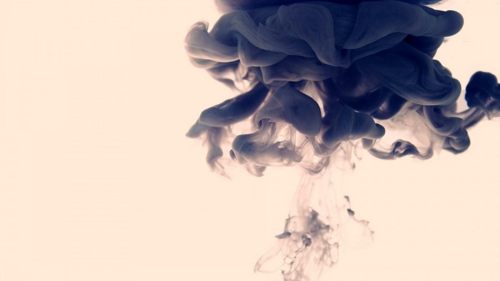 Abstract dark ink cloud in water