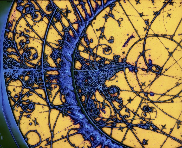 Abstract particle collision in a detector