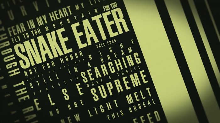 Metal Gear Solid 3: Snake Eater poster with text
