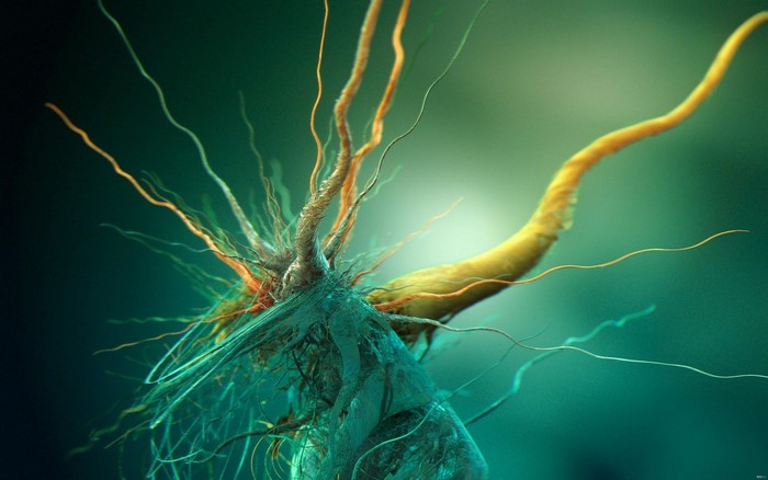 Abstract biological organism with tendrils