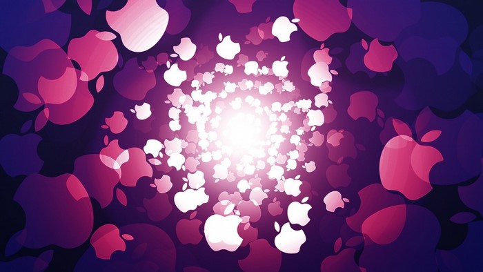 Apple Inc. logos in a spiral pattern