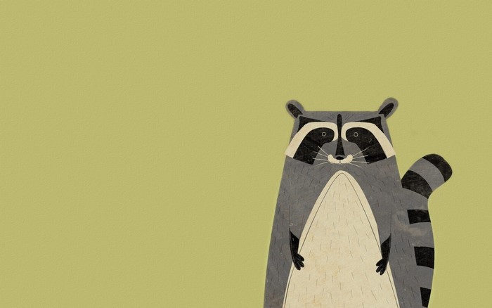 Minimalist illustration of a raccoon