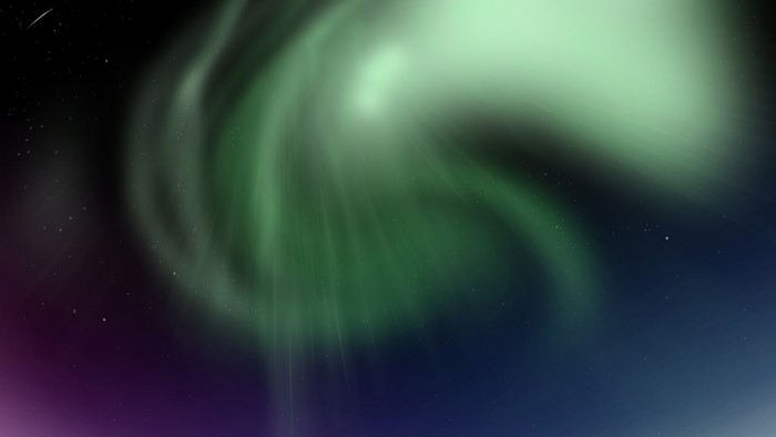 Aurora Borealis in the Night Sky