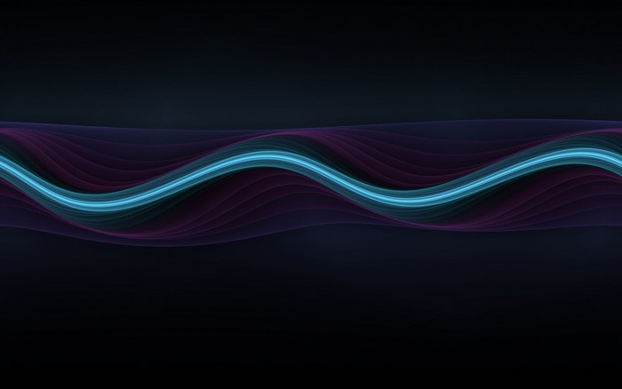 Abstract blue and purple wavy lines on dark background