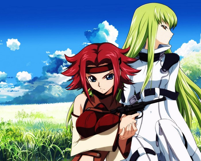 Kallen Stadtfeld and C.C. from Code Geass