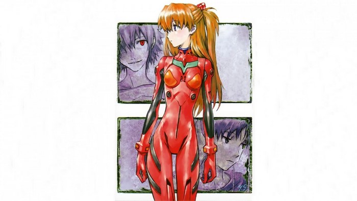 Asuka Langley Soryu from Neon Genesis Evangelion with other characters